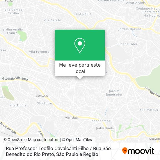 Rua Professor Teófilo Cavalcânti Filho / Rua São Benedito do Rio Preto mapa