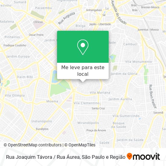Rua Joaquim Távora / Rua Áurea mapa
