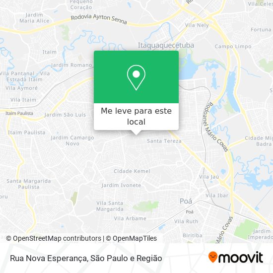 Rua Nova Esperança mapa