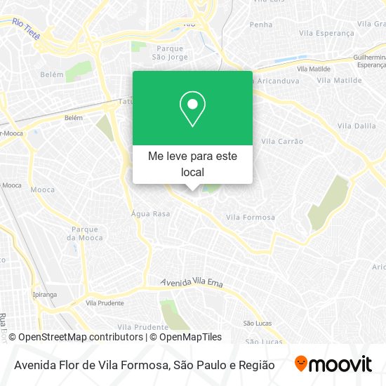 Avenida Flor de Vila Formosa mapa