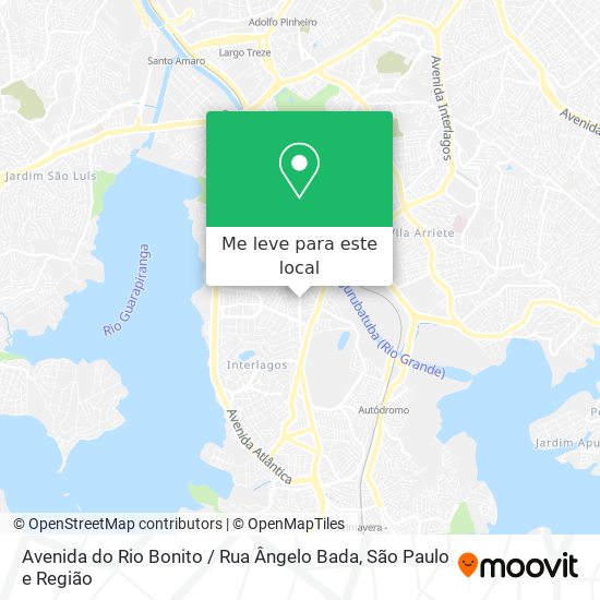 Avenida do Rio Bonito / Rua Ângelo Bada mapa