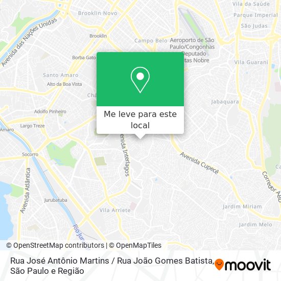 Rua José Antônio Martins / Rua João Gomes Batista mapa