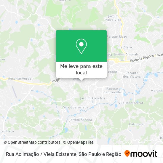 Rua Aclimação / Viela Existente mapa
