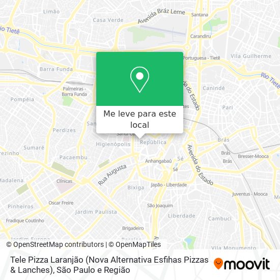 Tele Pizza Laranjão (Nova Alternativa Esfihas Pizzas & Lanches) mapa