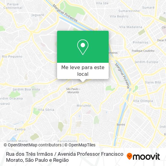 Rua dos Três Irmãos / Avenida Professor Francisco Morato mapa