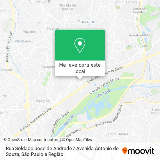 Rua Soldado José de Andrade / Avenida Antônio de Souza mapa