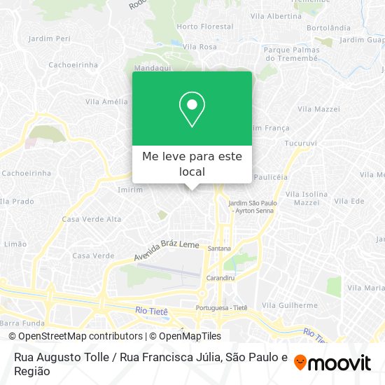 Rua Augusto Tolle / Rua Francisca Júlia mapa