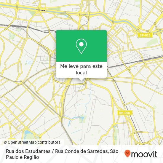 Rua dos Estudantes / Rua Conde de Sarzedas mapa