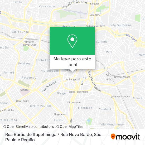 Rua Barão de Itapetininga / Rua Nova Barão mapa