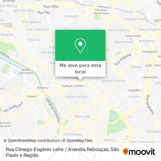 Rua Cônego Eugênio Leite / Avenida Rebouças mapa