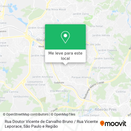 Rua Doutor Vicente de Carvalho Bruno / Rua Vicente Leporace mapa