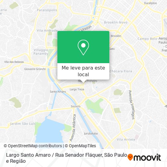 Largo Santo Amaro / Rua Senador Fláquer mapa