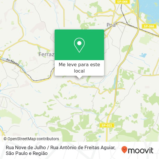 Rua Nove de Julho / Rua Antônio de Freitas Aguiar mapa