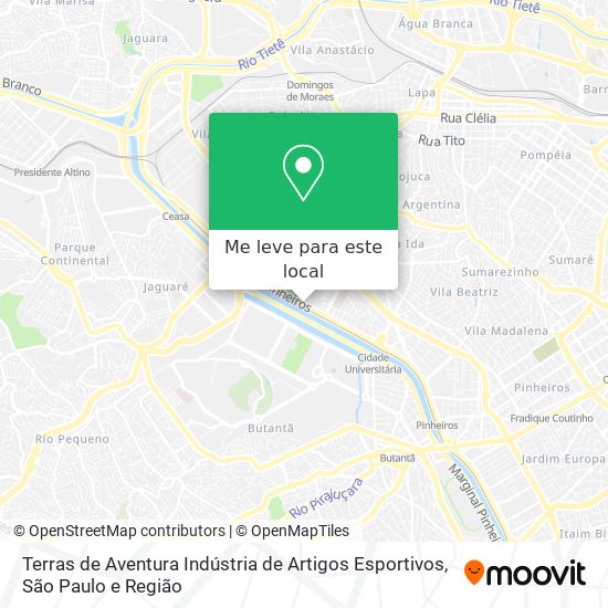 Terras de Aventura Indústria de Artigos Esportivos mapa