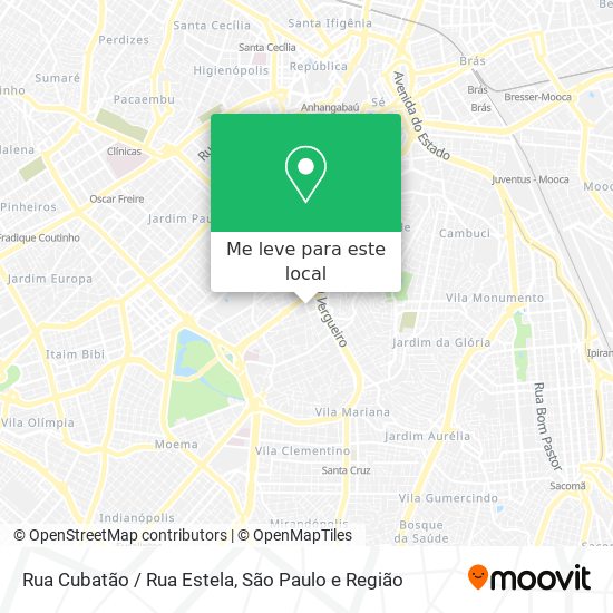 Rua Cubatão / Rua Estela mapa