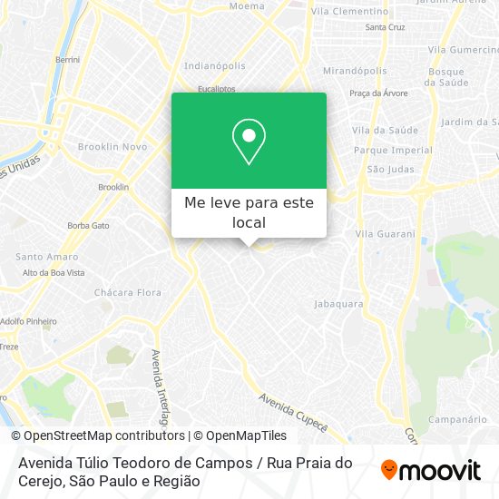 Avenida Túlio Teodoro de Campos / Rua Praia do Cerejo mapa