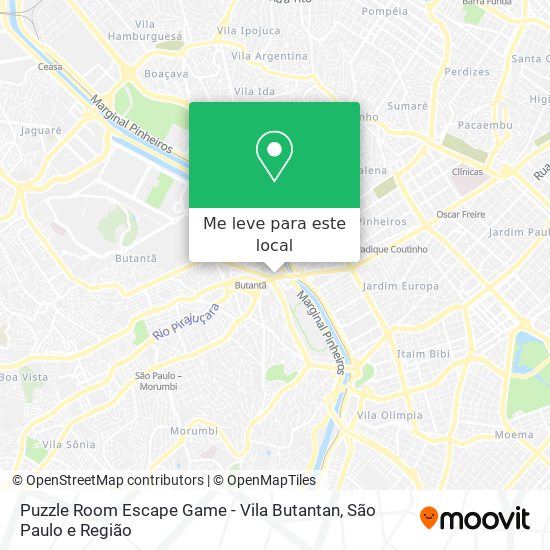 Puzzle Room Escape Game - Vila Butantan mapa