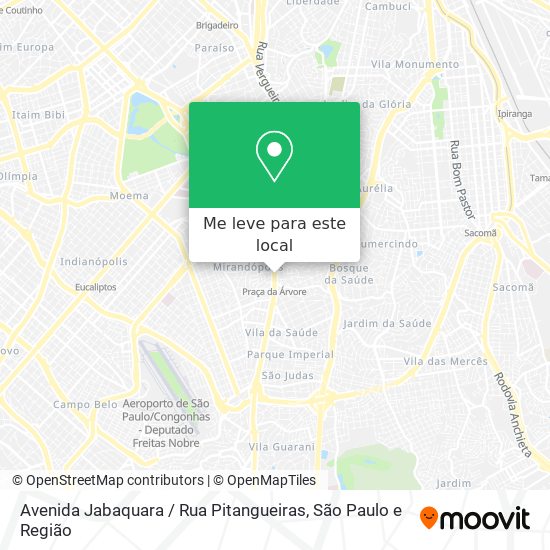 Avenida Jabaquara / Rua Pitangueiras mapa