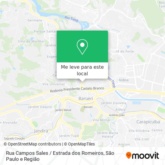 Rua Campos Sales / Estrada dos Romeiros mapa