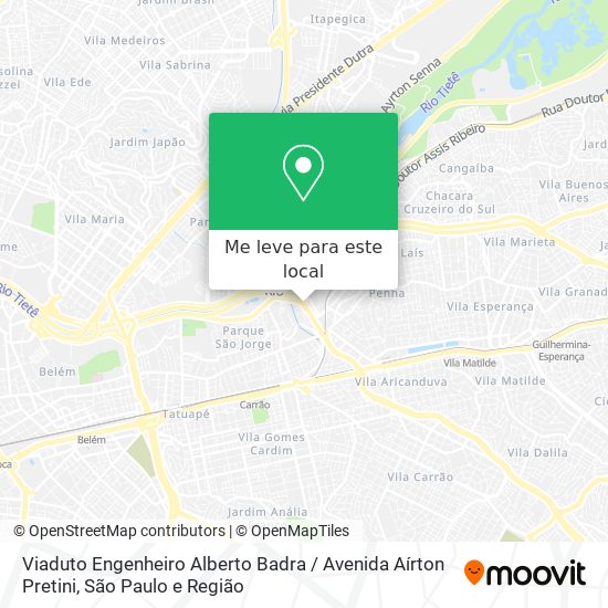 Viaduto Engenheiro Alberto Badra / Avenida Aírton Pretini mapa