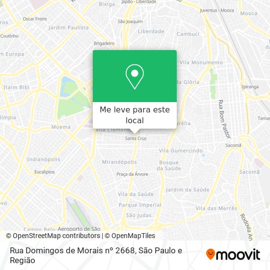 Rua Domingos de Morais nº 2668 mapa