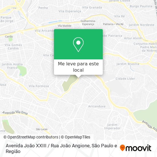 Avenida João XXIII / Rua João Angione mapa