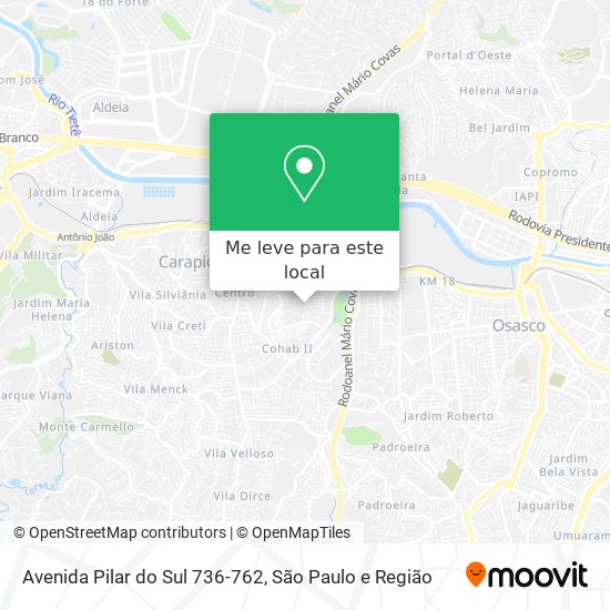 Avenida Pilar do Sul 736-762 mapa