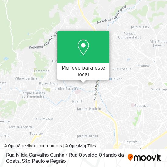 Rua Nilda Carvalho Cunha / Rua Osvaldo Orlando da Costa mapa