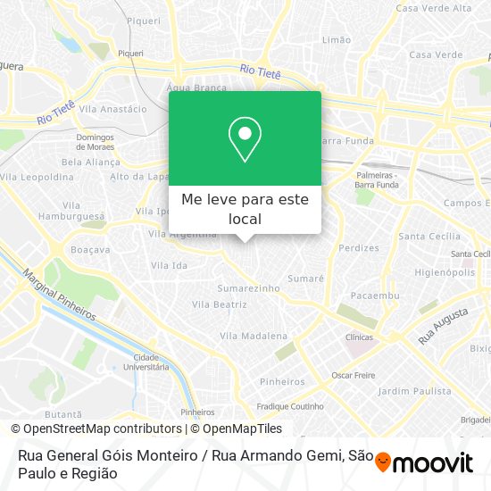 Rua General Góis Monteiro / Rua Armando Gemi mapa