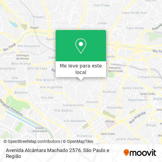 Avenida Alcântara Machado 2576 mapa