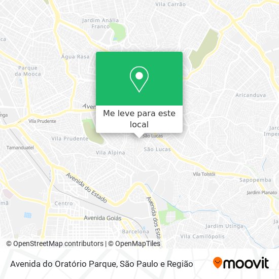 Avenida do Oratório Parque mapa