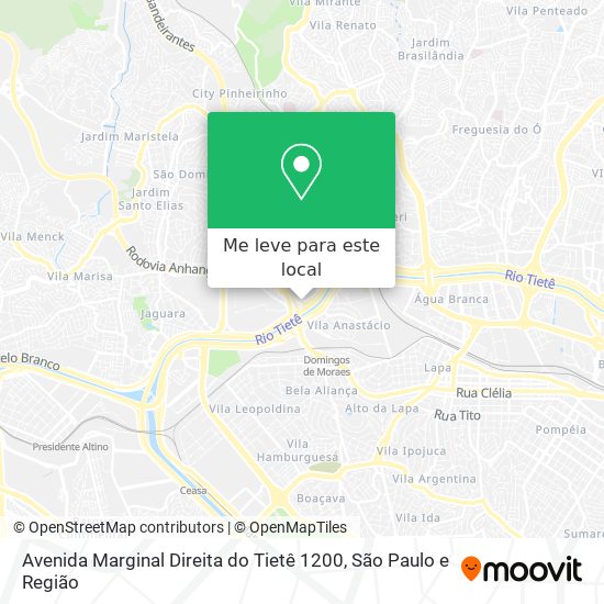 Avenida Marginal Direita do Tietê 1200 mapa