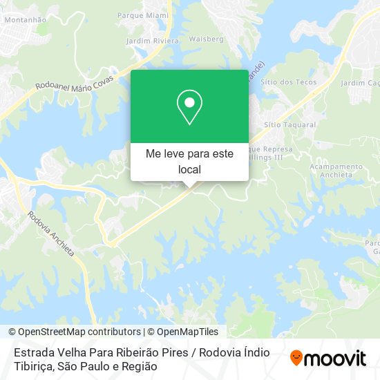Estrada Velha Para Ribeirão Pires / Rodovia Índio Tibiriça mapa