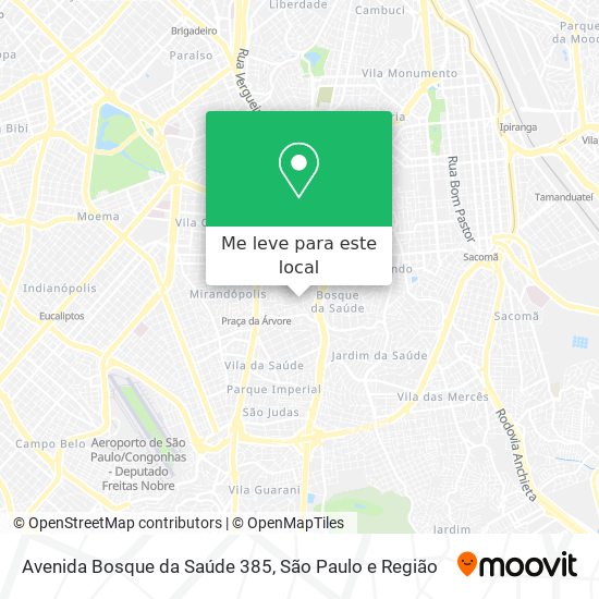 Avenida Bosque da Saúde 385 mapa