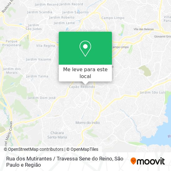 Rua dos Mutirantes / Travessa Sene do Reino mapa