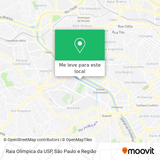 Raia Olímpica da USP mapa