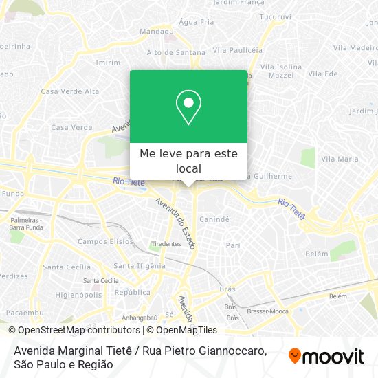 Avenida Marginal Tietê / Rua Pietro Giannoccaro mapa