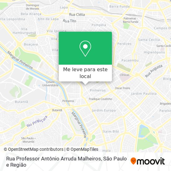 Rua Professor Antônio Arruda Malheiros mapa