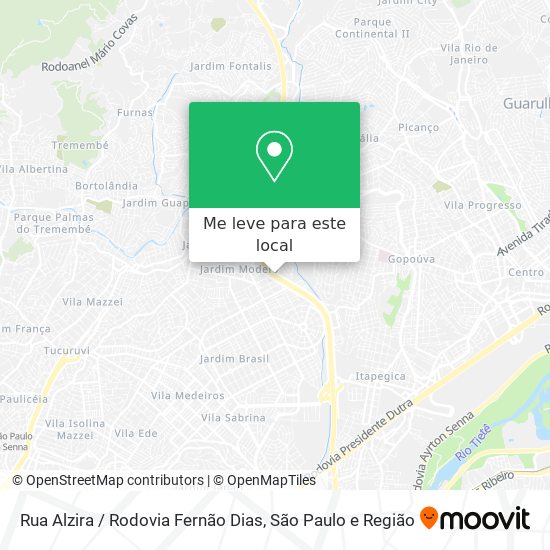 Rua Alzira / Rodovia Fernão Dias mapa