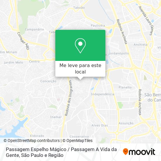 Passagem Espelho Mágico / Passagem A Vida da Gente mapa