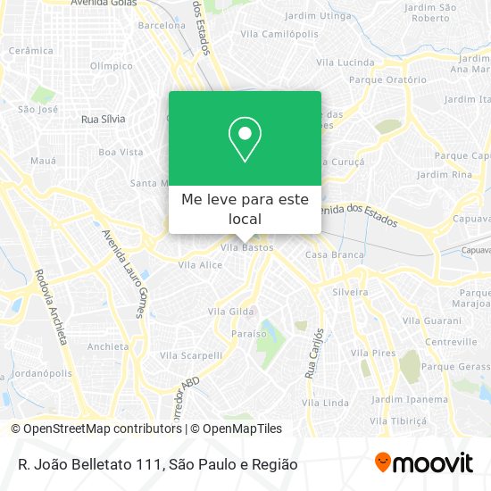 R. João Belletato 111 mapa