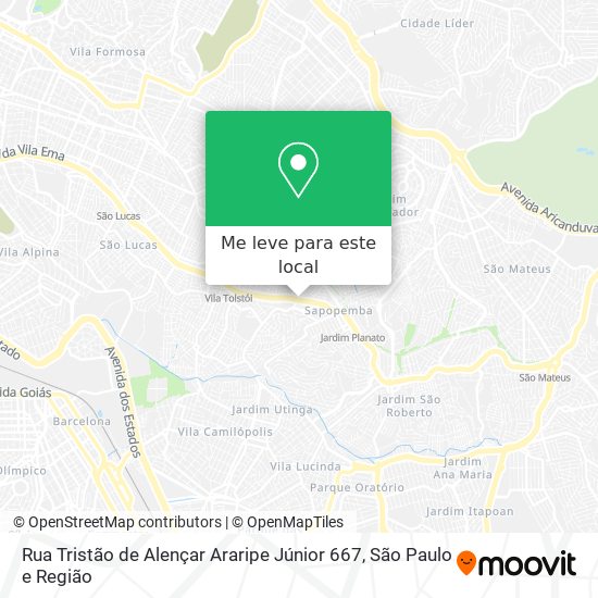 Rua Tristão de Alençar Araripe Júnior 667 mapa