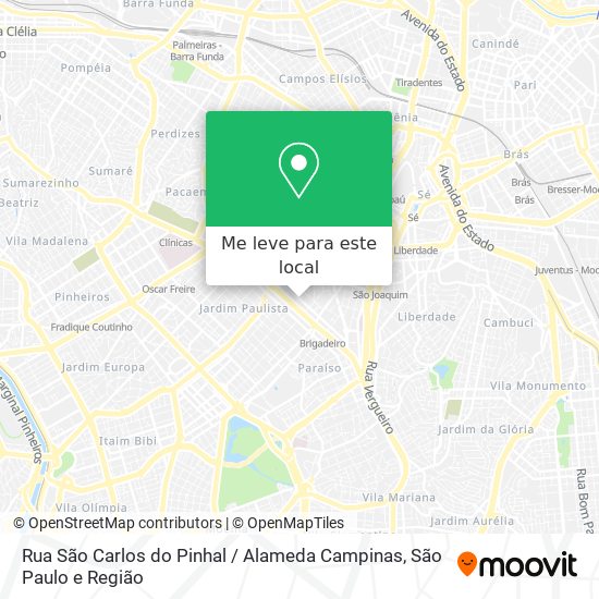 Rua São Carlos do Pinhal / Alameda Campinas mapa