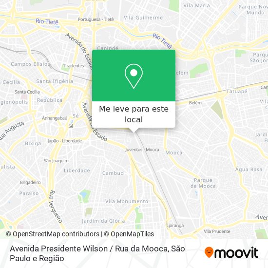 Avenida Presidente Wilson / Rua da Mooca mapa