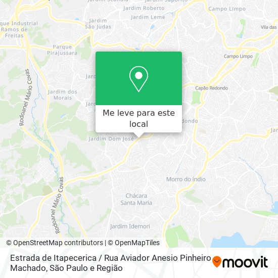 Estrada de Itapecerica / Rua Aviador Anesio Pinheiro Machado mapa