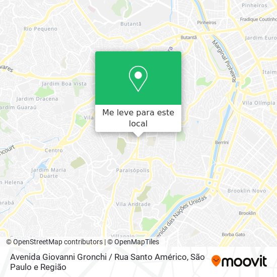 Avenida Giovanni Gronchi / Rua Santo Américo mapa