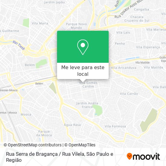 Rua Serra de Bragança / Rua Vilela mapa