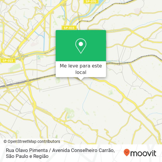 Rua Olavo Pimenta / Avenida Conselheiro Carrão mapa