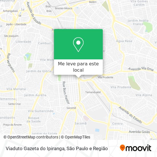 Viaduto Gazeta do Ipiranga mapa