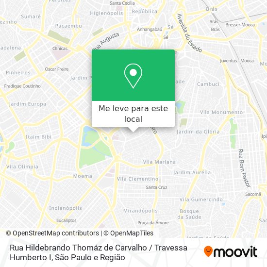 Rua Hildebrando Thomáz de Carvalho / Travessa Humberto I mapa